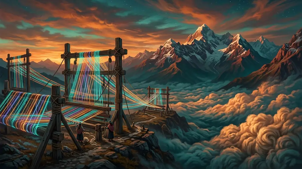 Breathtaking Andean mountains above the clouds
